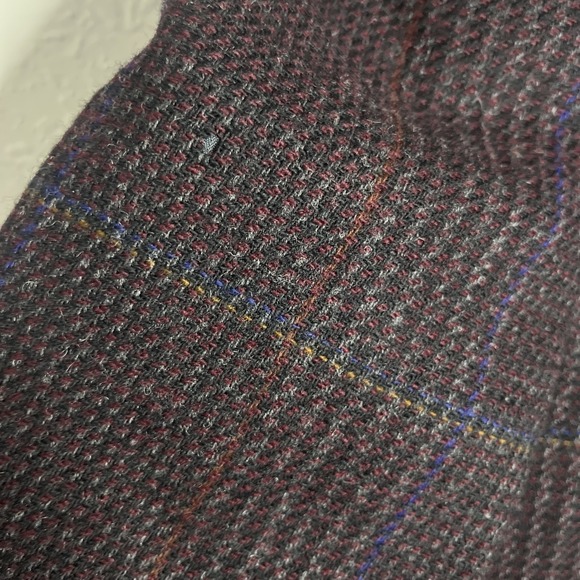 Vintage Austin Reed Men's Wool Blazer, Navy/Purple/Maroon Plaid, Size In Descrip - Picture 3 of 7